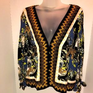 Free People Catch Me if You Can Blouse Black Sz S